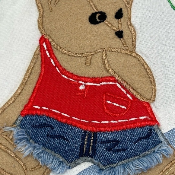 Vtg Together Pull On Drawstring Waist Teddy Bear Pants L Tapered Leg High Rise - Picture 5 of 16